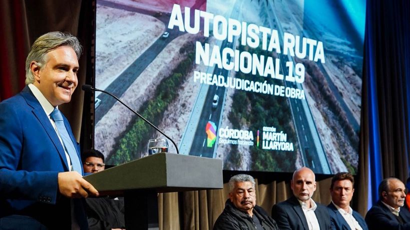Llaryora pide por la ruta 19