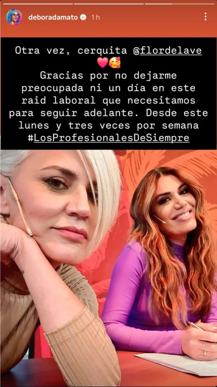 Débora D’Amato con Flor de la V