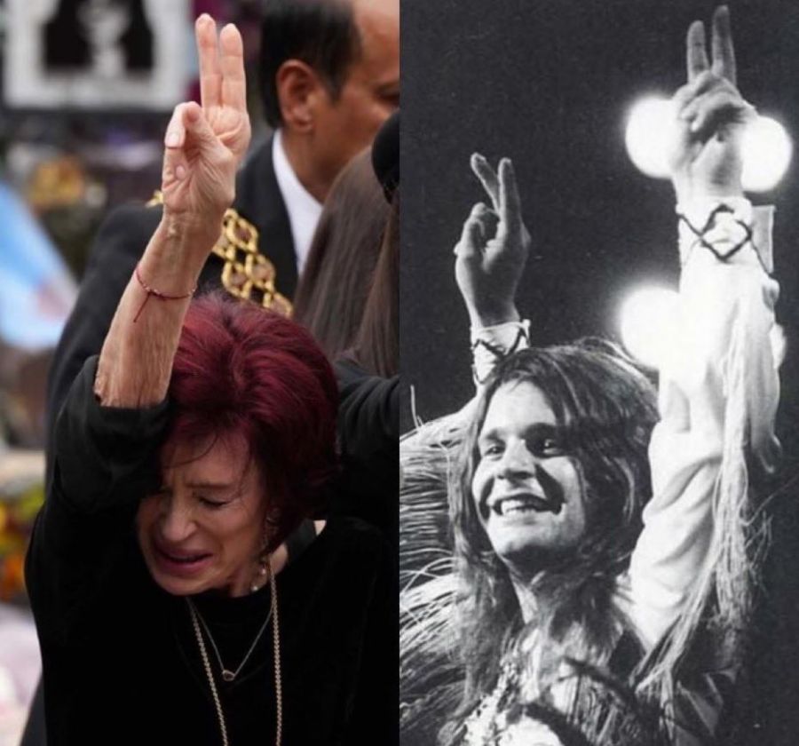 Sharon Osbourne hizo el saludo emblemático de Ozzy Osbourne en su último adiós