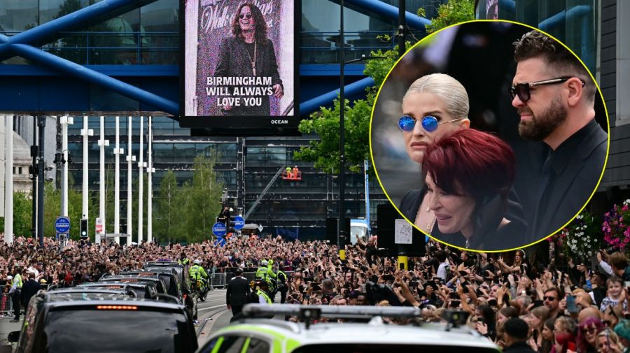 Sharon Osbourne, Kelly y Jack Osbourne en el último adiós a Ozzy Osbourne