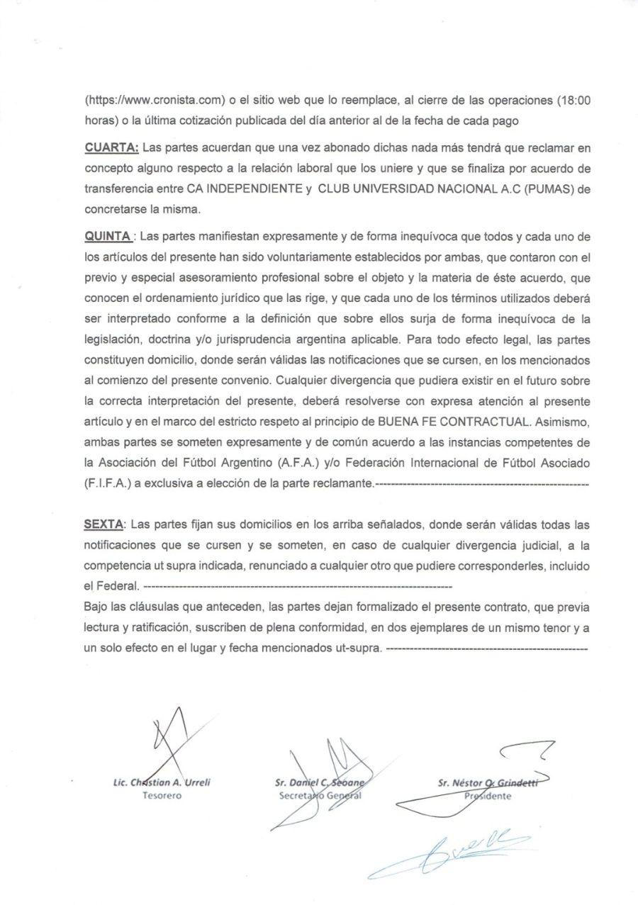 Comunicado Independiente vs Angulo 2