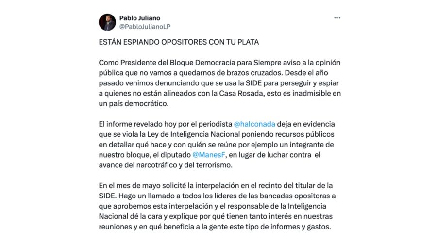 diputados espionaje side 04082025