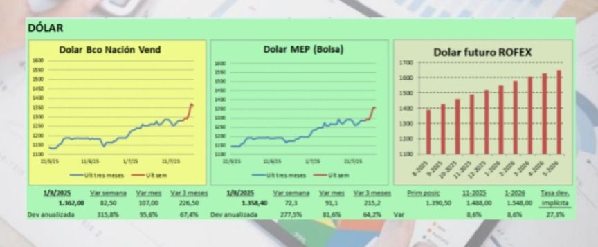 Tipo de cambio tras los días furiosos de julio. 