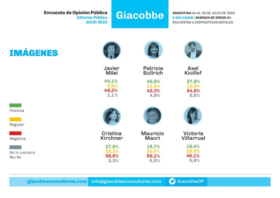 Encuesta de Giacobbe & Asociados - Julio 2025