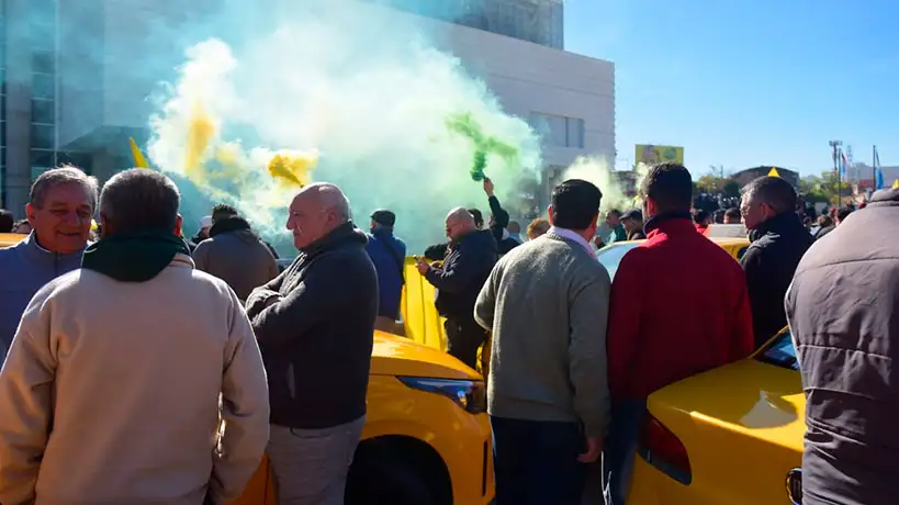 Protesta de taxistas en el Concejo