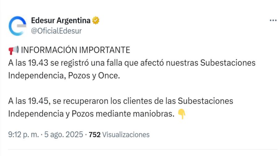 Edesur Argentina X 20250805