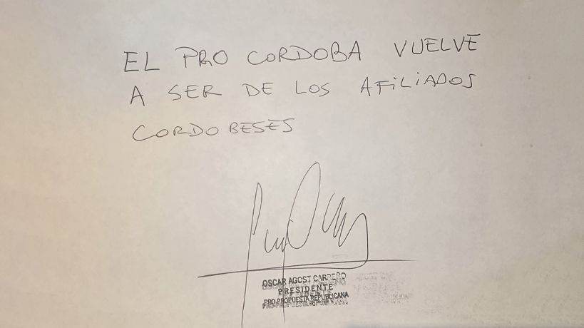 Agost Carreño dice que el Pro de Córdoba es de los afiliados