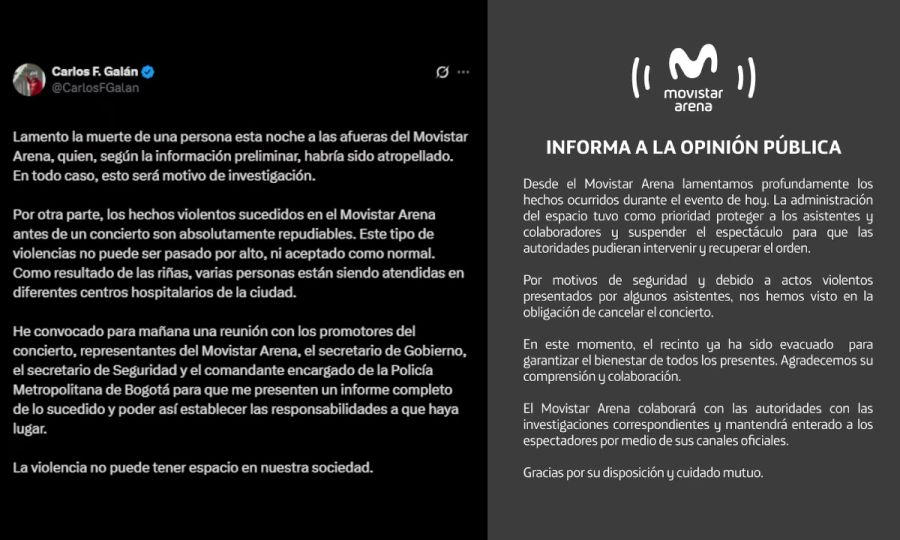 Incidentes en un recital de Damas Gratis en Colombia