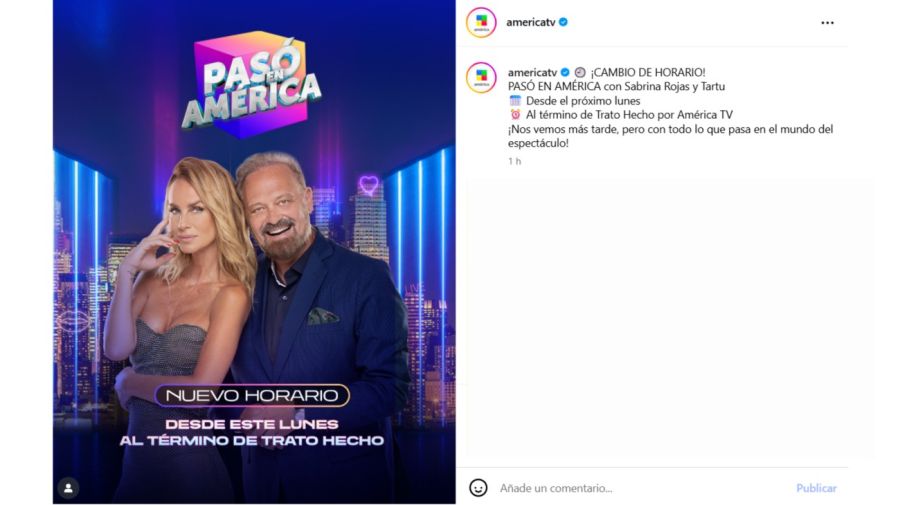 Pasó en América cambia de horario