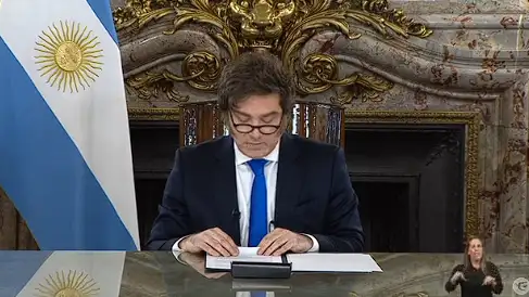 Javier Milei, en cadena nacional.