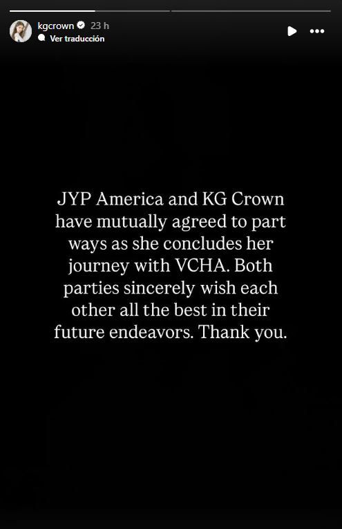 KG y JYP rompieron su contrato