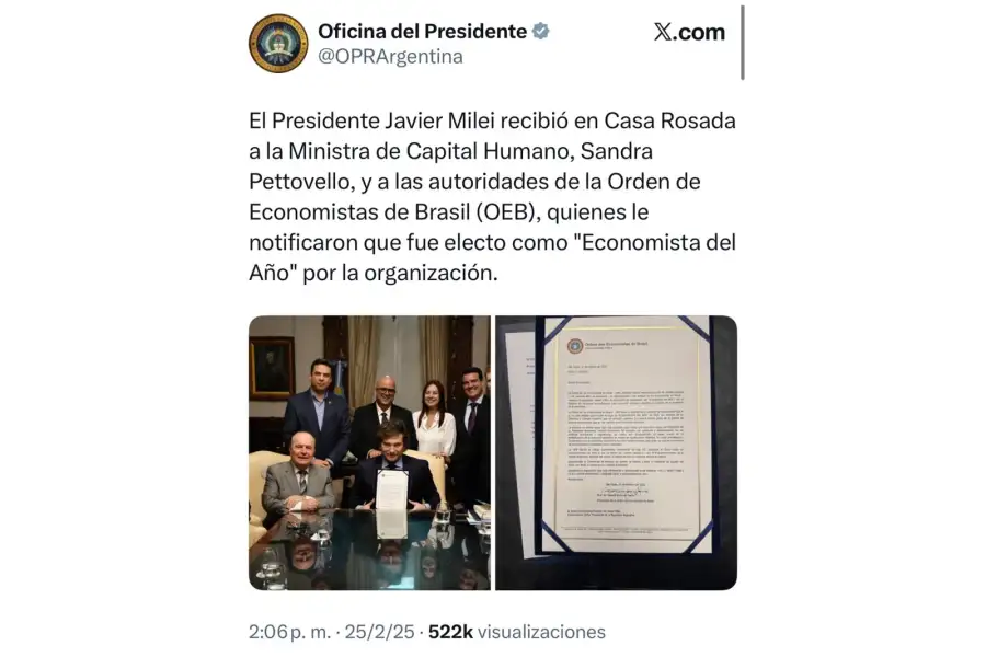 El economista que premió a Milei fue inhabilitado en Brasil y ya le dio el mismo galardón dos veces en seis meses