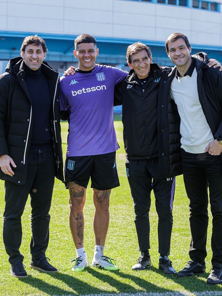 Marcos Rojo, Gustavo Costas y Diego Milito
