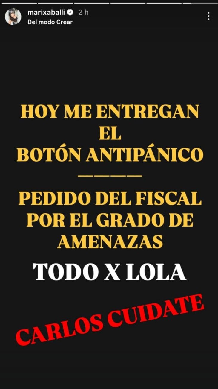 Marixa Balli con botón antipánico