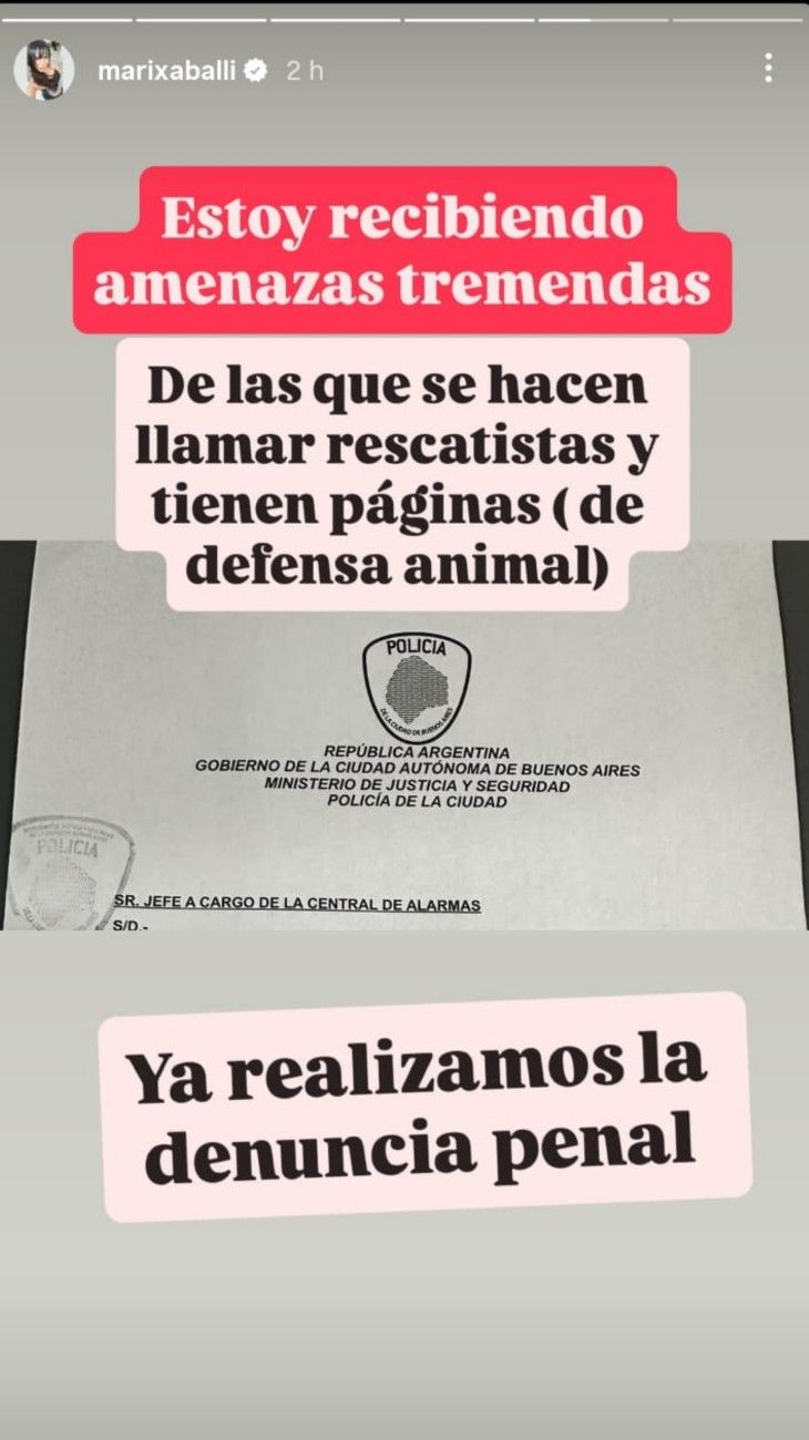 Marixa Balli con botón antipánico
