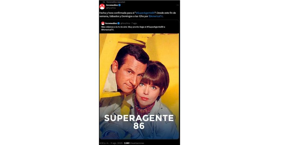 América TV transmitirá Superagente 86