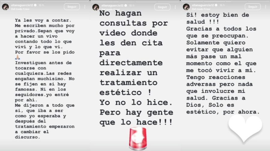 Los alarmantes mensajes de Eliana Guercio
