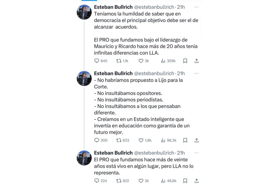 Esteban Bullrich rechazó el acuerdo del PRO con La Libertad Avanza