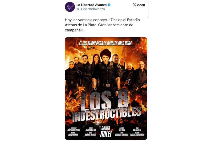 “Los 8 indestructibles”: La Libertad Avanza presentó a sus postulantes como guerreros listos para “la batalla más dura”