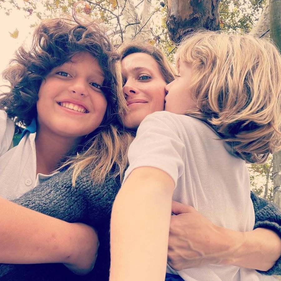 Julieta Prandi y sus hijos, Mateo y Rocco