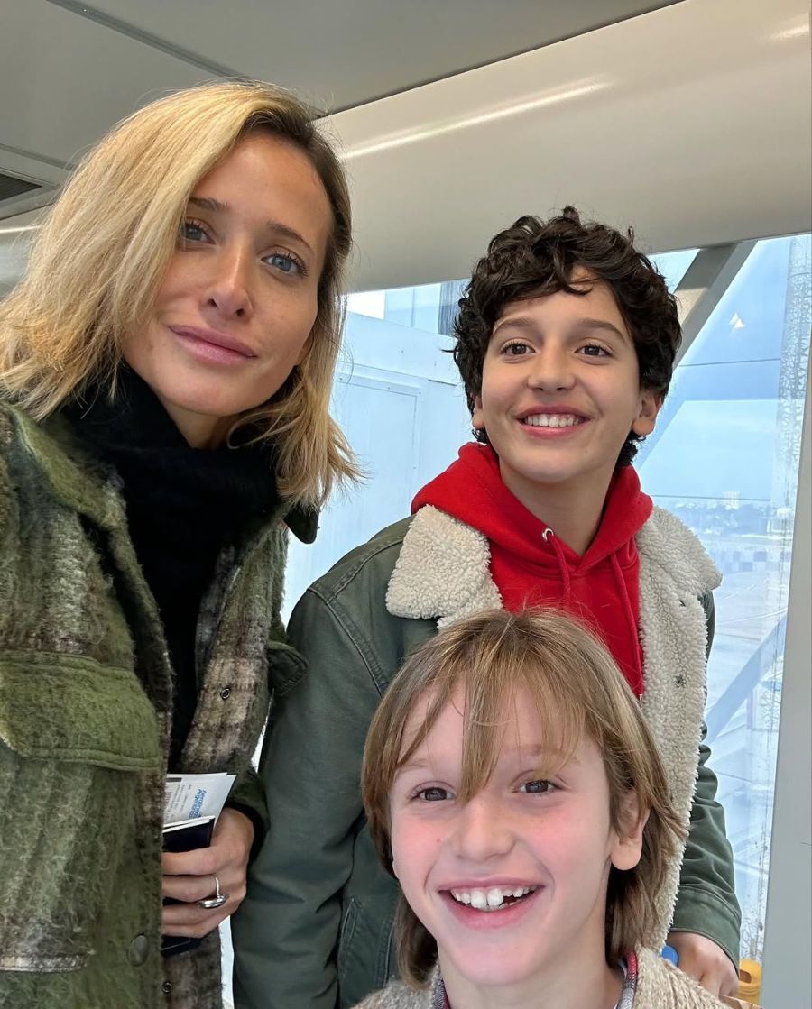 Julieta Prandi y sus hijos, Mateo y Rocco