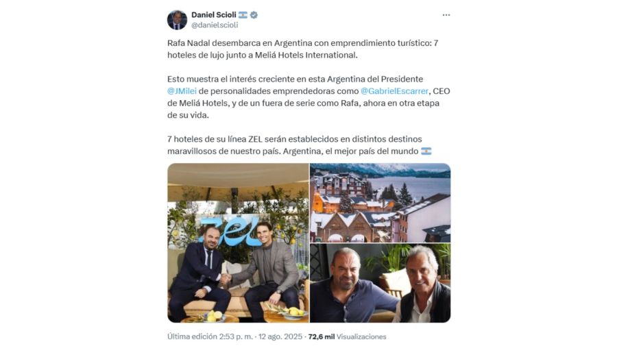 Rafael Nadal llega a la Argentina