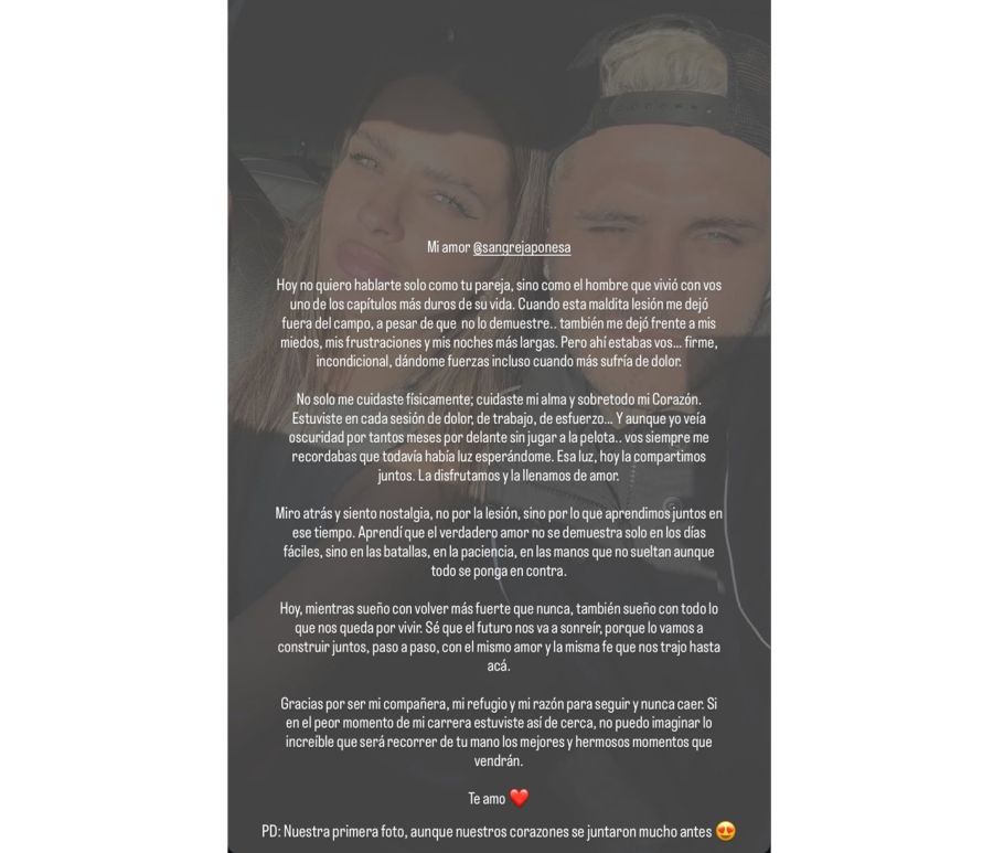 Mauro Icardi le dedicó unas palabras a La China Suárez