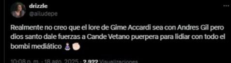 Andrés Gil o Benjamín Rojas: el debate en redes sobre con quién Gimena Accardi le fue infiel a Nico Vázquez