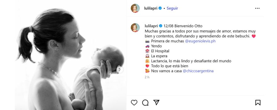 Laura Laprida con su hijo Otto