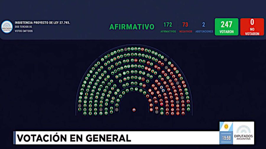 Cámara de Diputados rechazó el veto de Javier Milei 20250820
