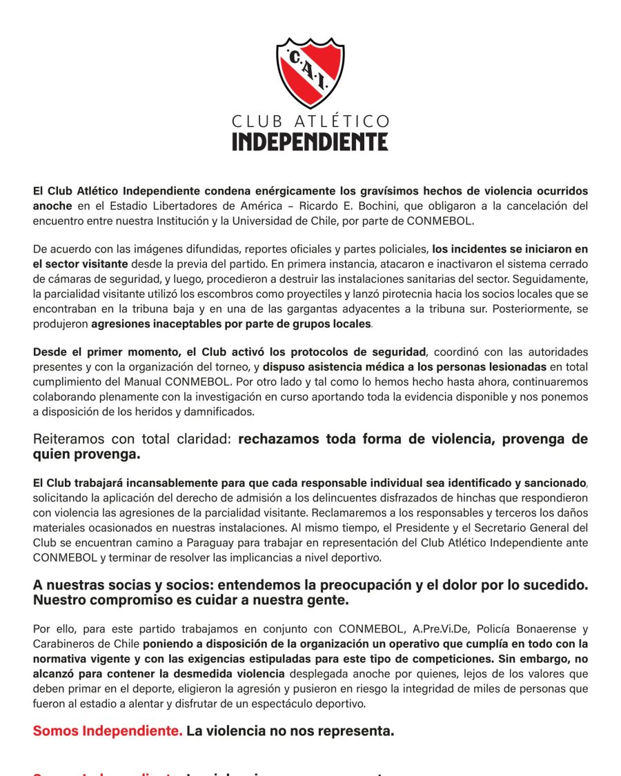 Comunicado Independiente
