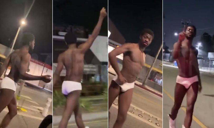 Lil Nas X desnudo en la calle
