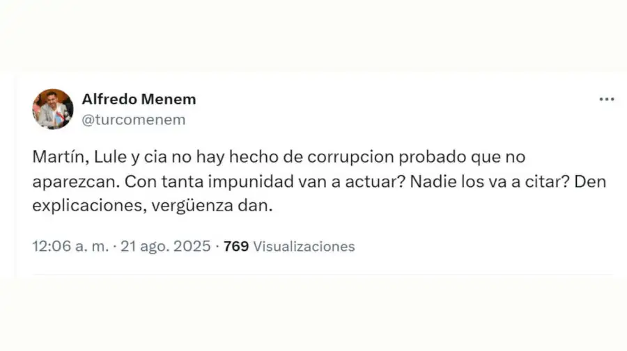 Alfredo Menem X 20250822