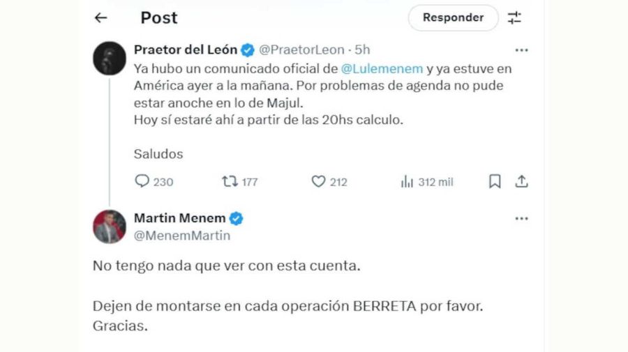 Martin Menem en X 20250826