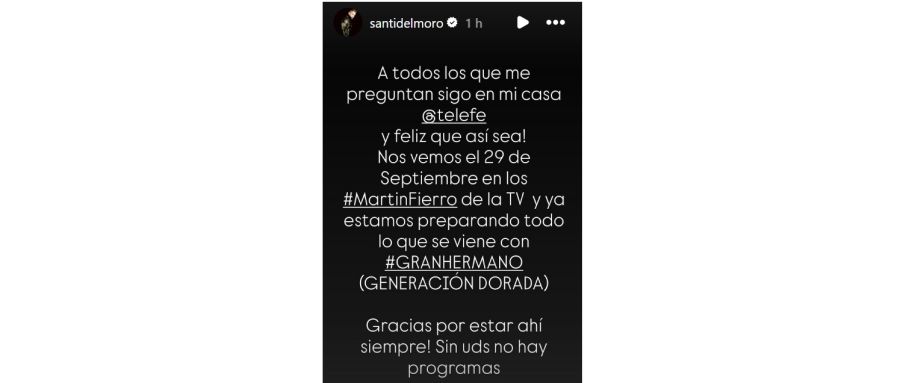 Santiago del Moro sobre su posible salida de Telefe