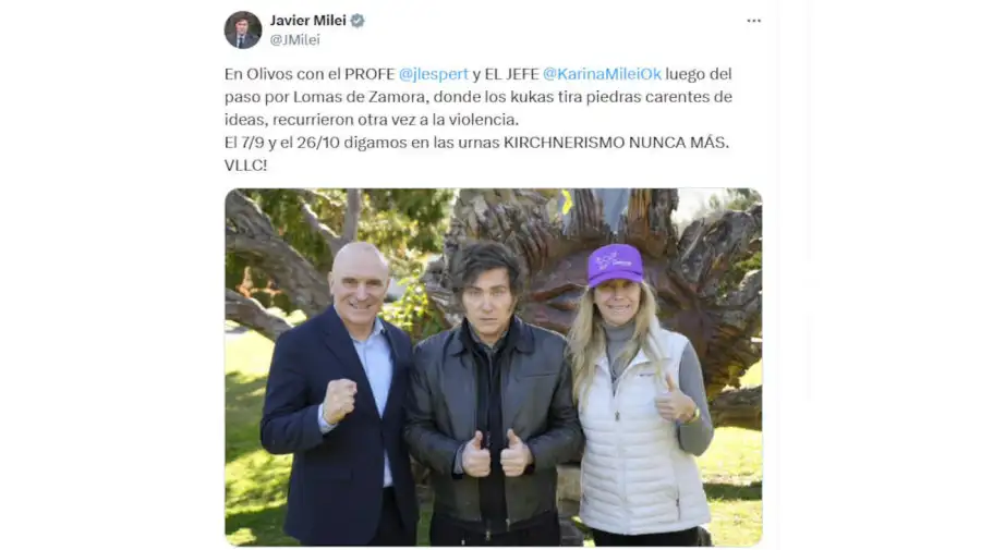Milei en Lomas de Zamora X en apoyo por la agresión 20250827
