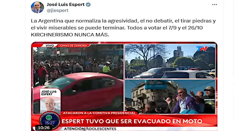 Milei en Lomas de Zamora X en apoyo por la agresión 20250827