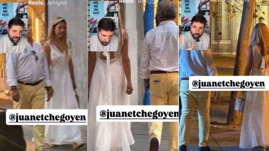 Fabiola Yañez y un amigo en Madrid