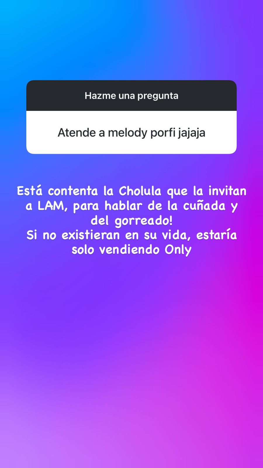 Posteos Morena Rial y Melody Luz