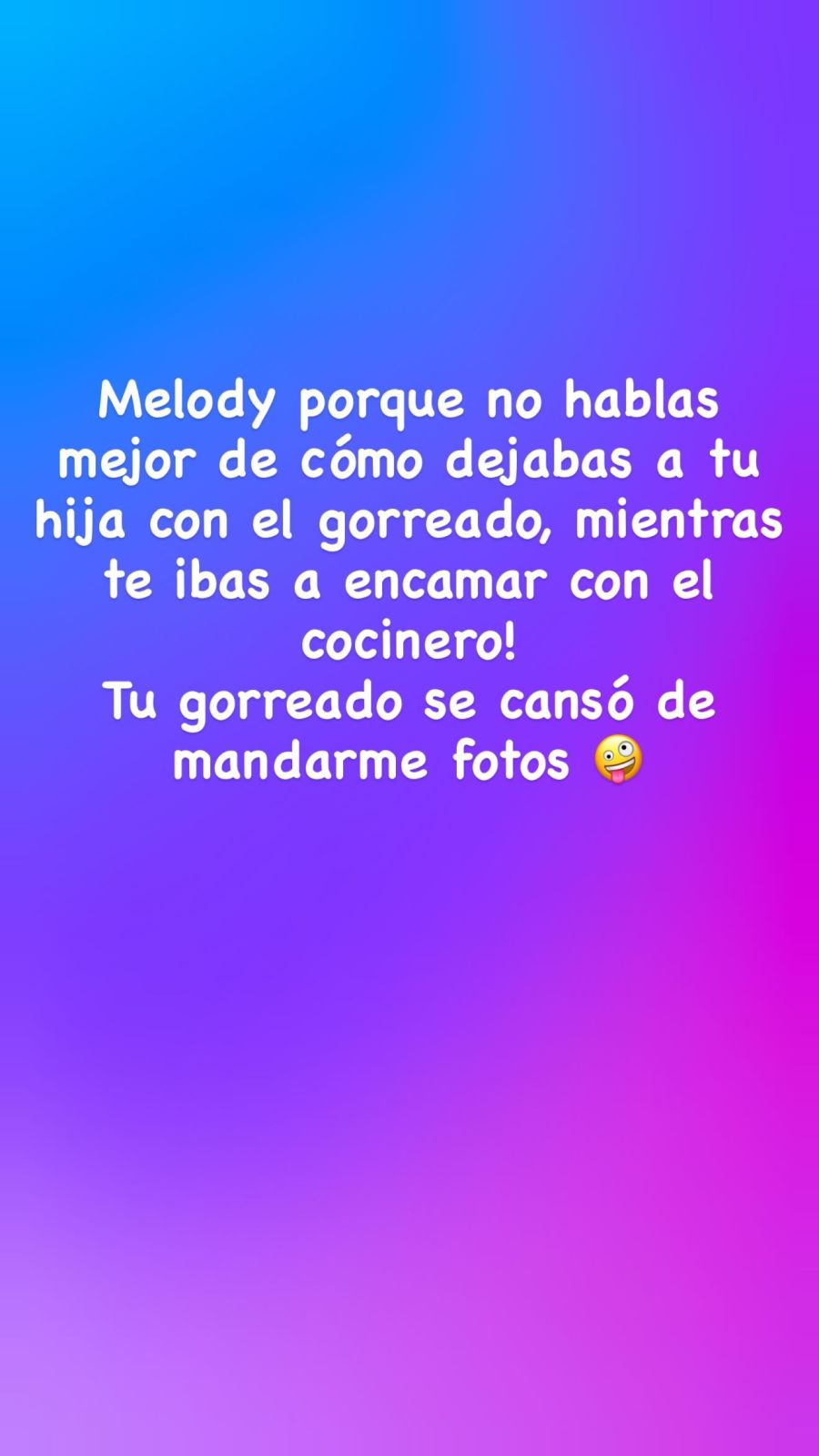 Posteos Morena Rial y Melody Luz