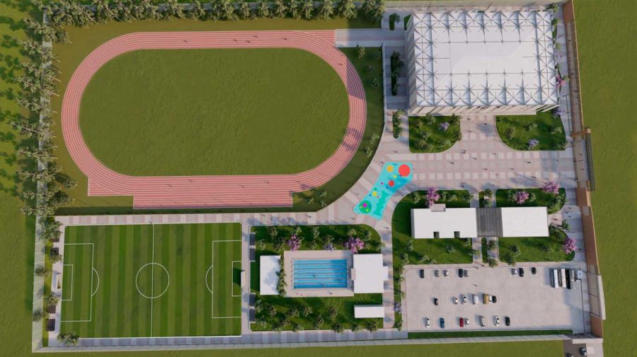 Fernando Espinoza recorrió las obras del Polideportivo Lionel Messi en La Matanza 20250829