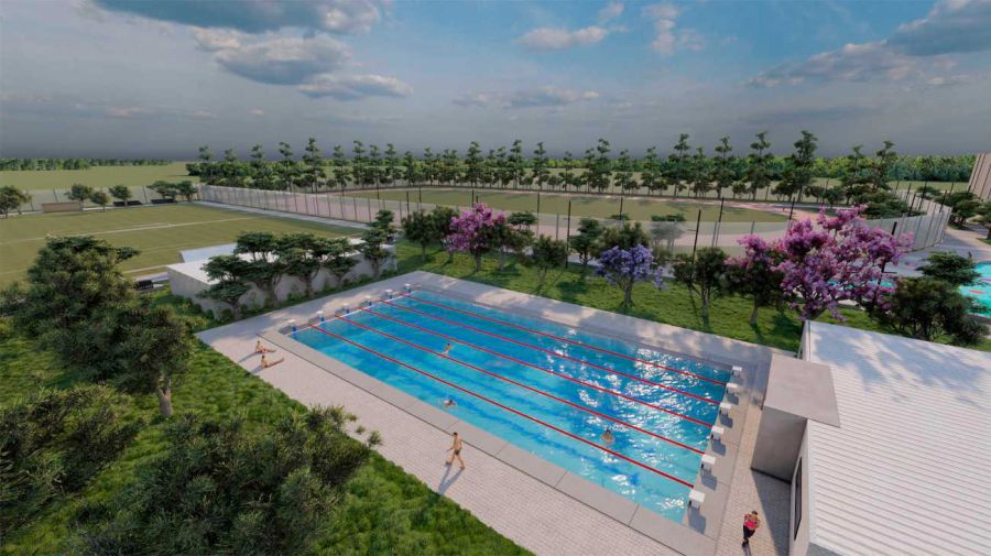 Fernando Espinoza recorrió las obras del Polideportivo Lionel Messi en La Matanza 20250829