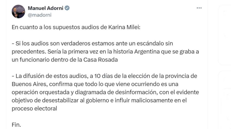 Manuel Adorni X 20250829