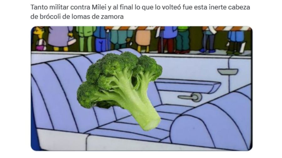 Meme del brócoli contra Milei