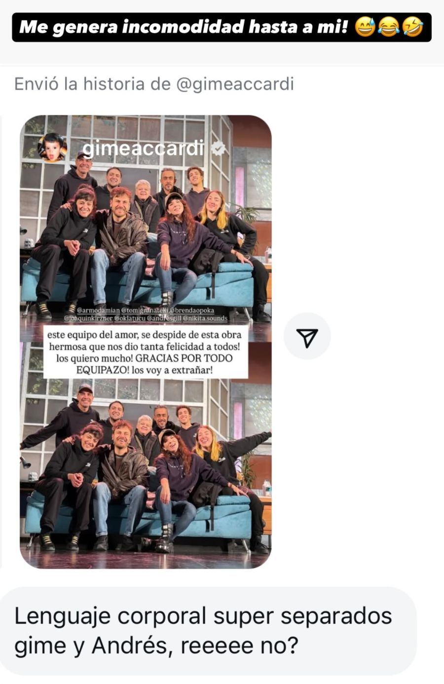 Gimena Accardi, Andrés Gil