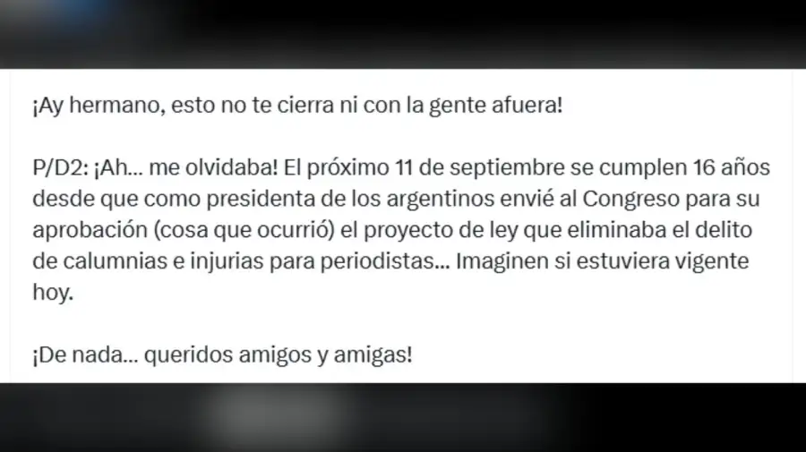 Tweets CFK Milei