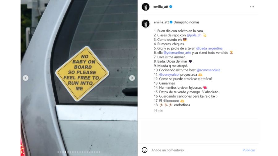 Emilia Attias desmintió estar embarazada
