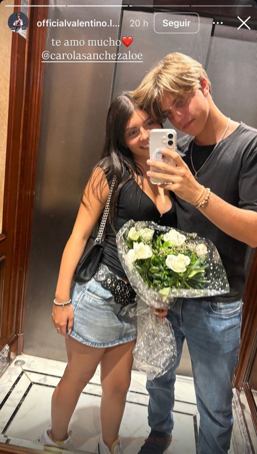 Valentino López y su novia, Carola