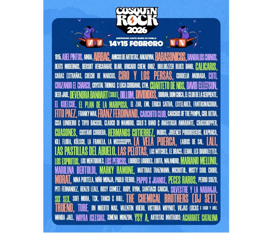 El line-up del Cosquín Rock