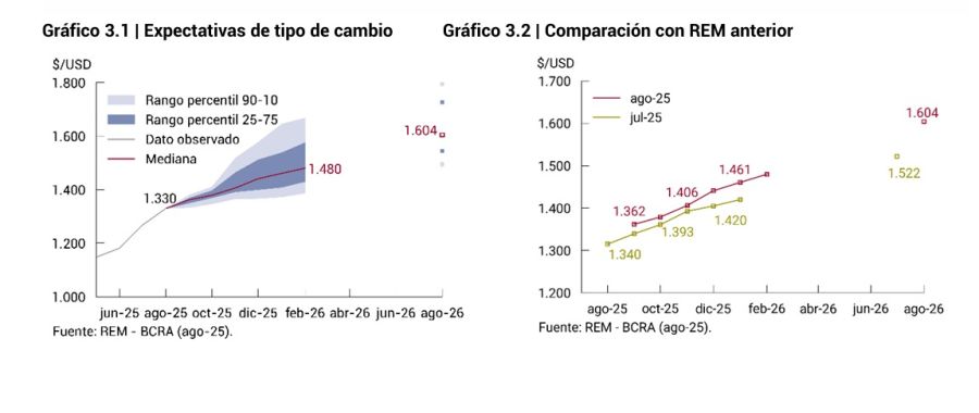 Tipo de cambio según el REM de agosto 2025. 